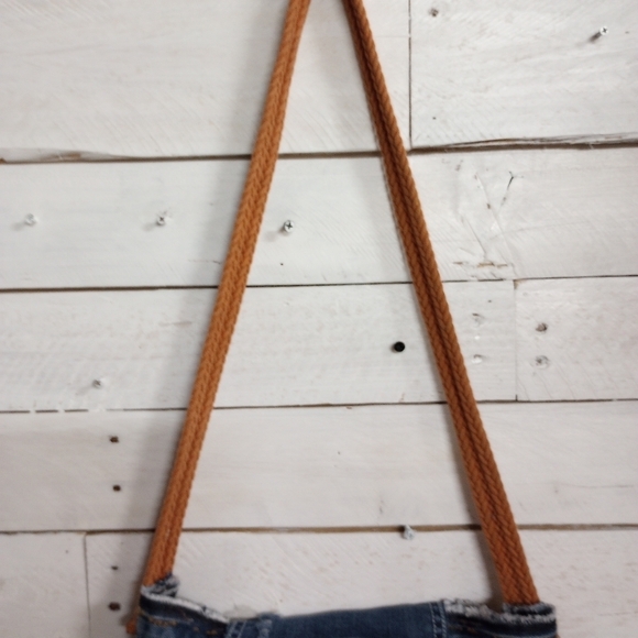 Women's Purse Handbag in Recycled Jeans and Fabric, Inside Lining. - Picture 8 of 9